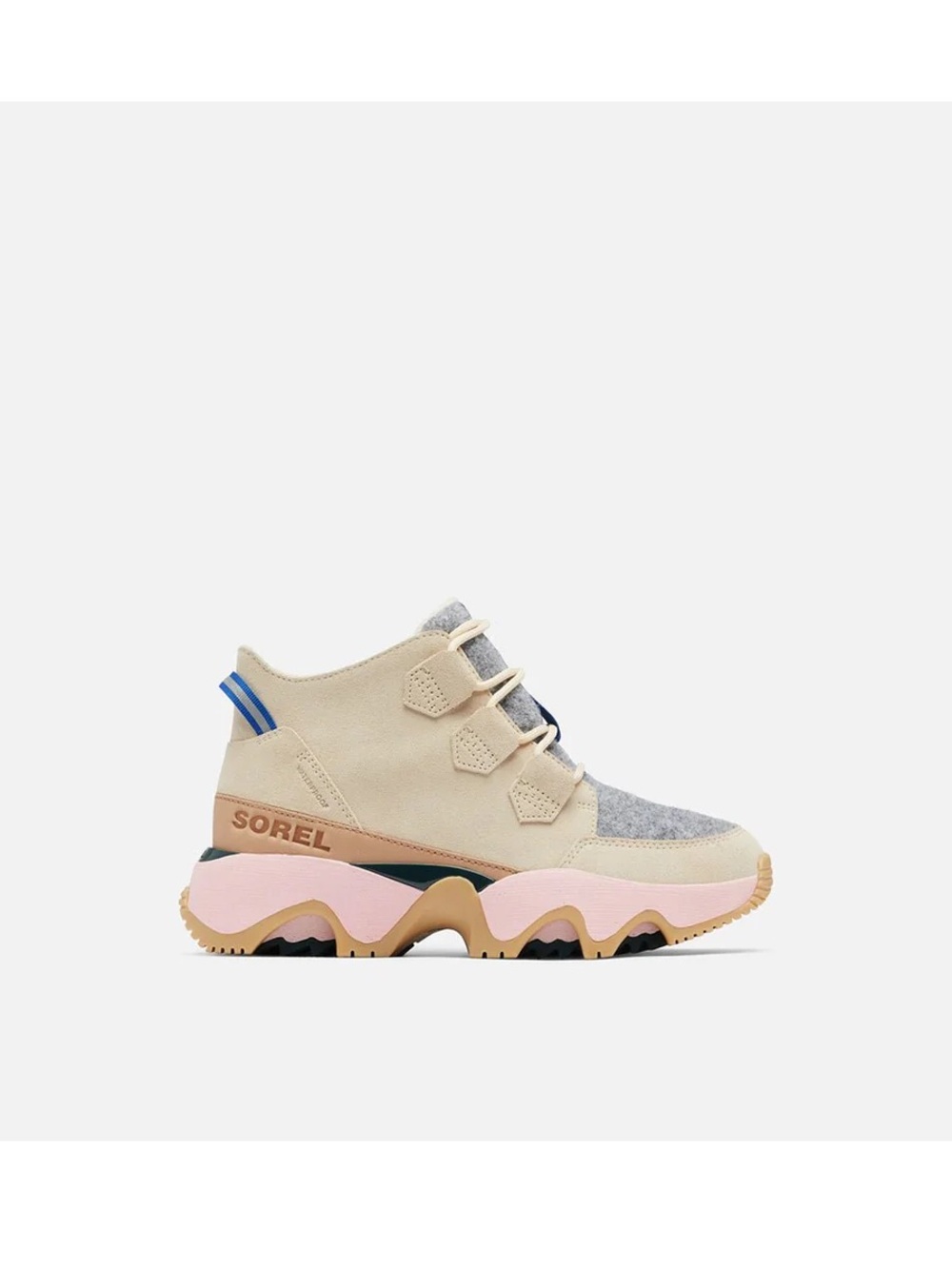 Sorel Beige, Gray & Pink Chunky Ankle Boot